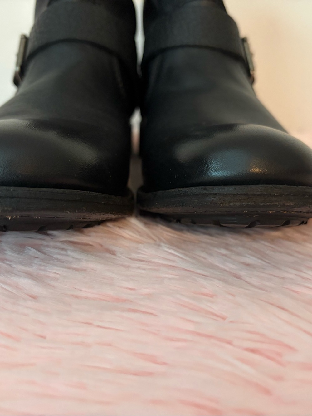 Frye Black Leather Combat Moto Boots - Picture 5 of 7